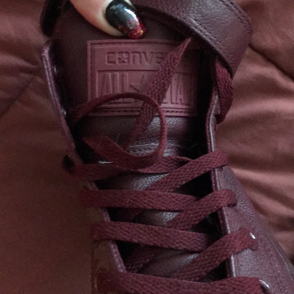 CONVERSE super rare maroon leather all stars ✨ - Picture 8 of 8